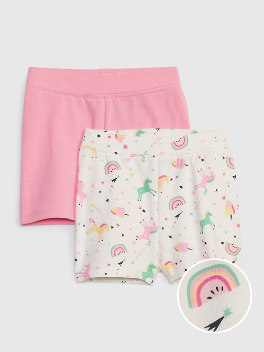 1 of 8 showing, with the color multi of product Toddler Organic Cotton Mix and Match Cartwheel Shorts (2-Pack)