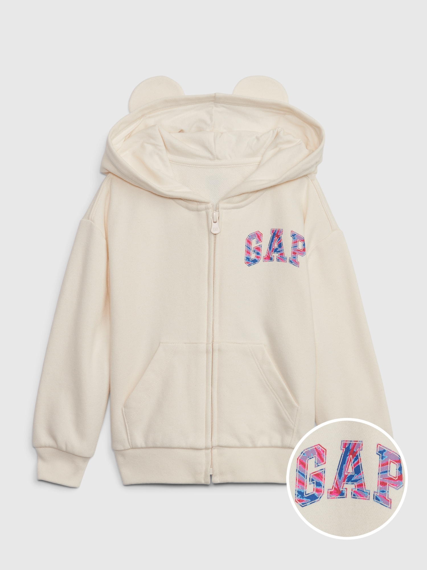 Gap babyGap &#124 Disney French Terry Logo Hoodie white. 1