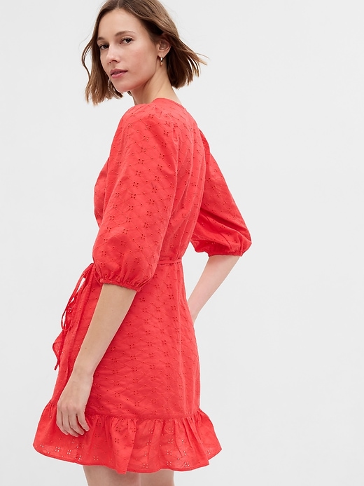 Gap red wrap dress hotsell