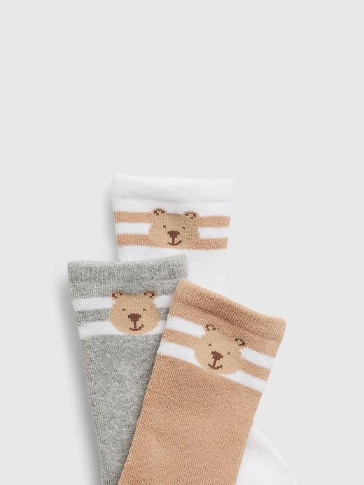 Image number 2 showing, Baby Cotton Brannan Bear Crew Socks (3-Pack)
