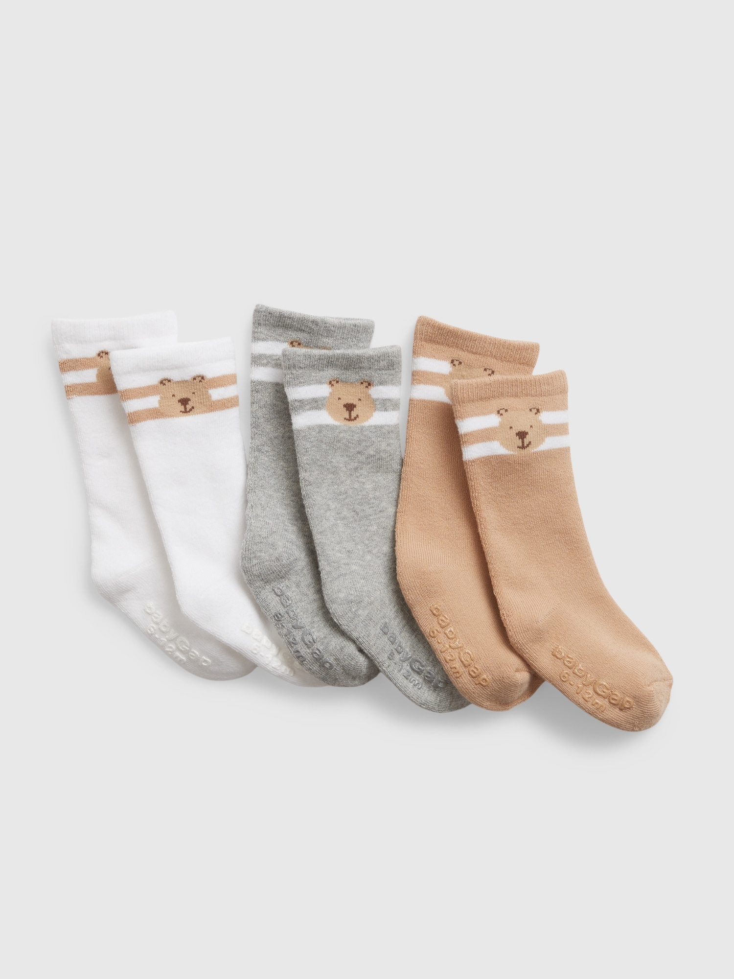 Baby Cotton Brannan Bear Crew Socks (3-Pack) | Gap