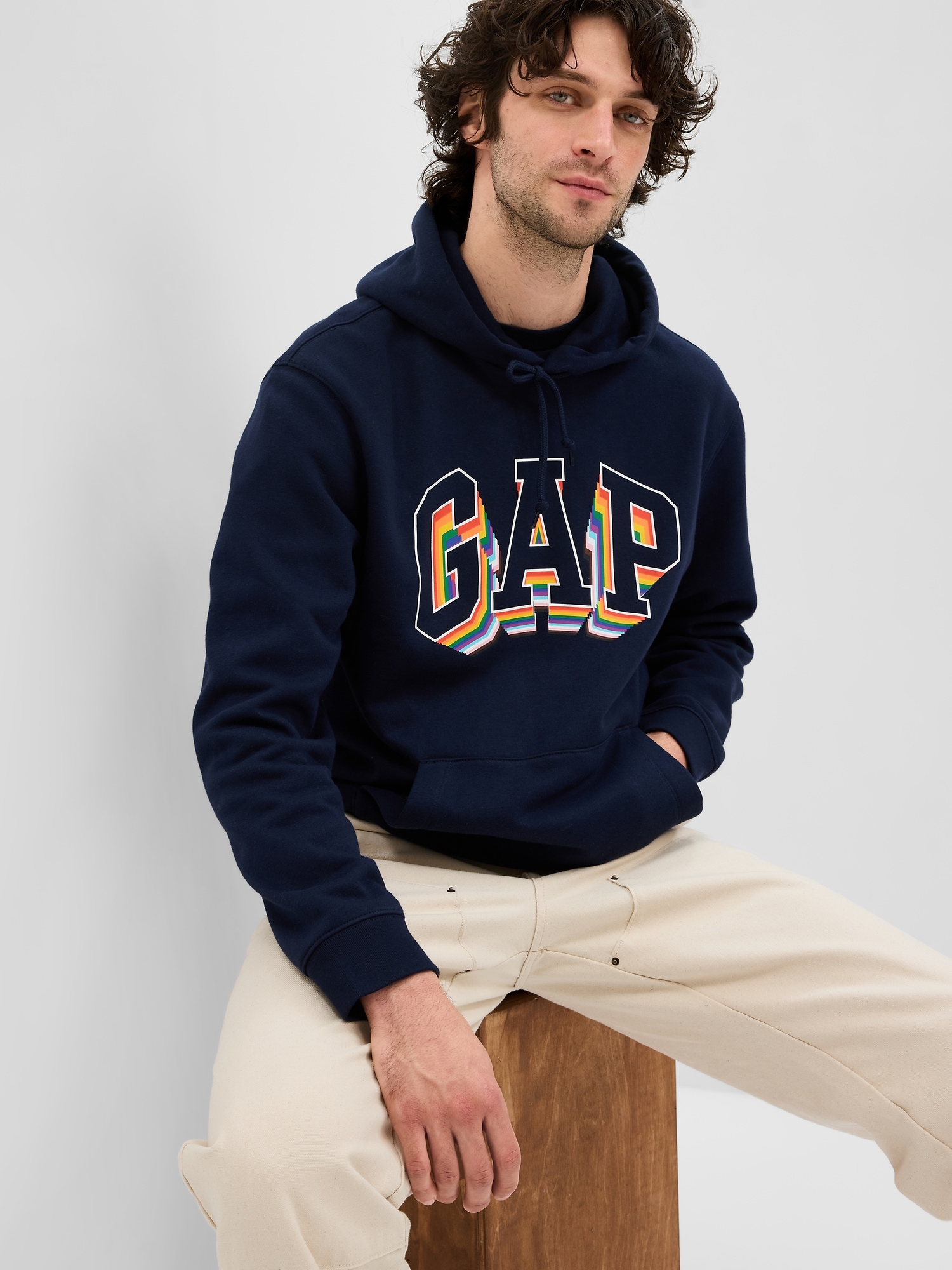 Gap Logo Pride Hoodie blue. 1