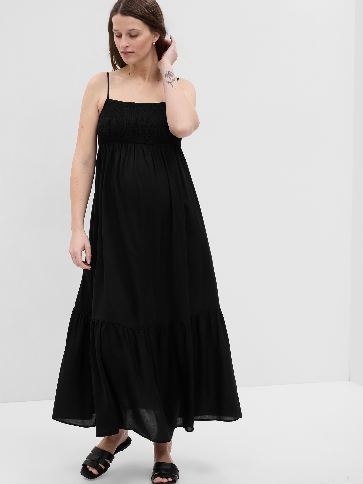 Maternity Smocked Maxi Dress