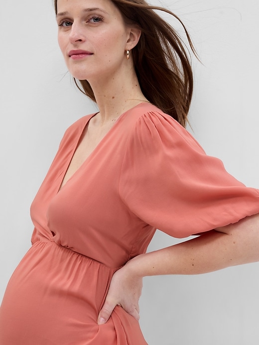 Image number 4 showing, Maternity Puff Sleeve Wrap Top