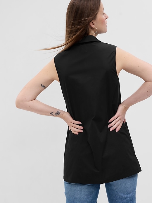 Image number 2 showing, Maternity Poplin Button-Down Tank Top