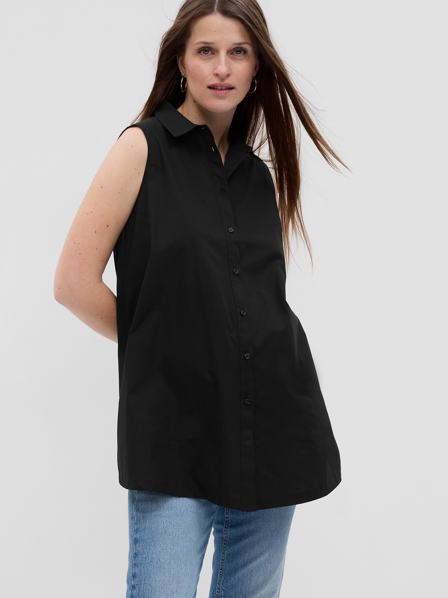 Gap 3pl Sl Poplin In Black