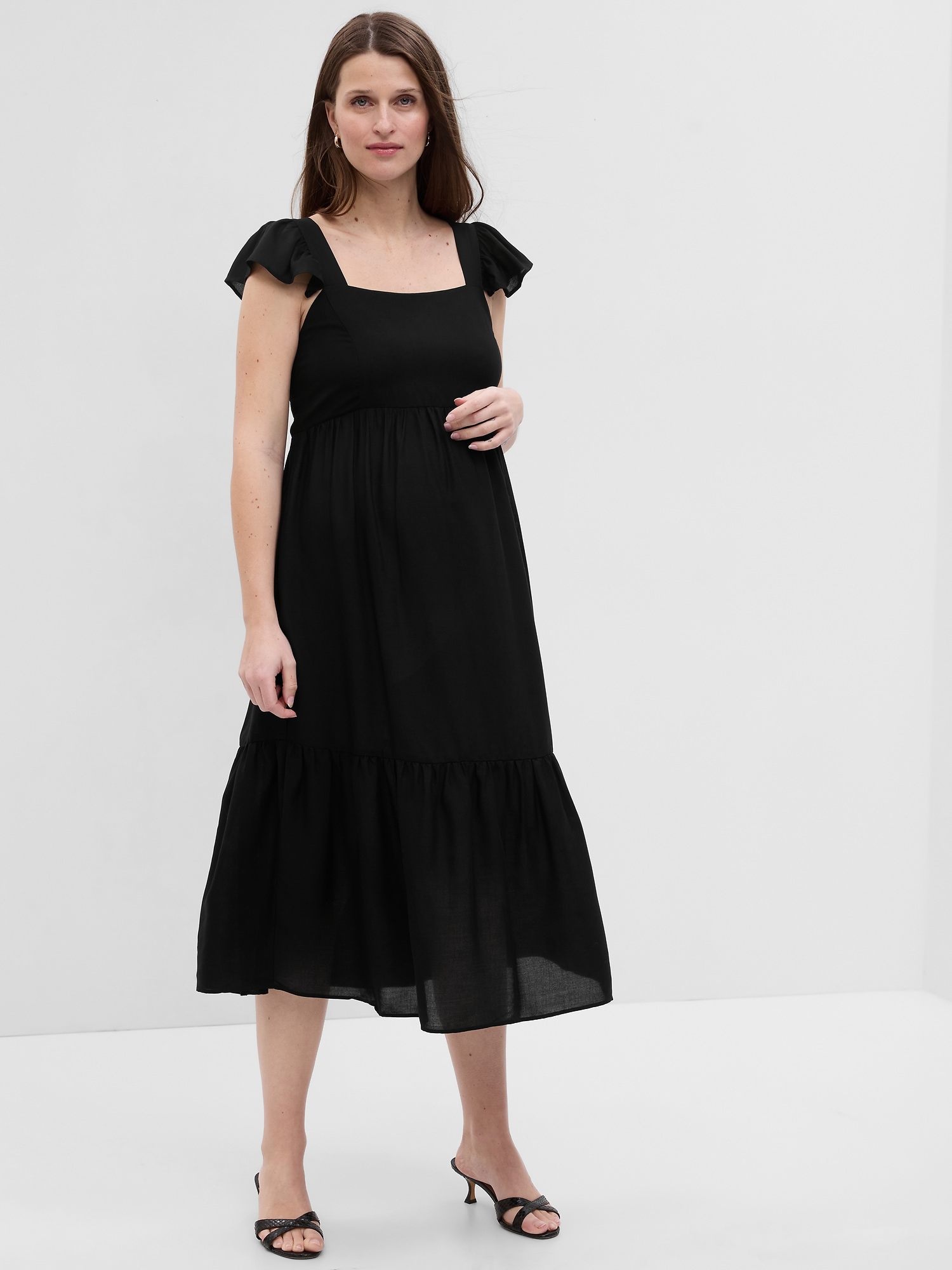 Gap Maternity Flutter Sleeve Midi Dress