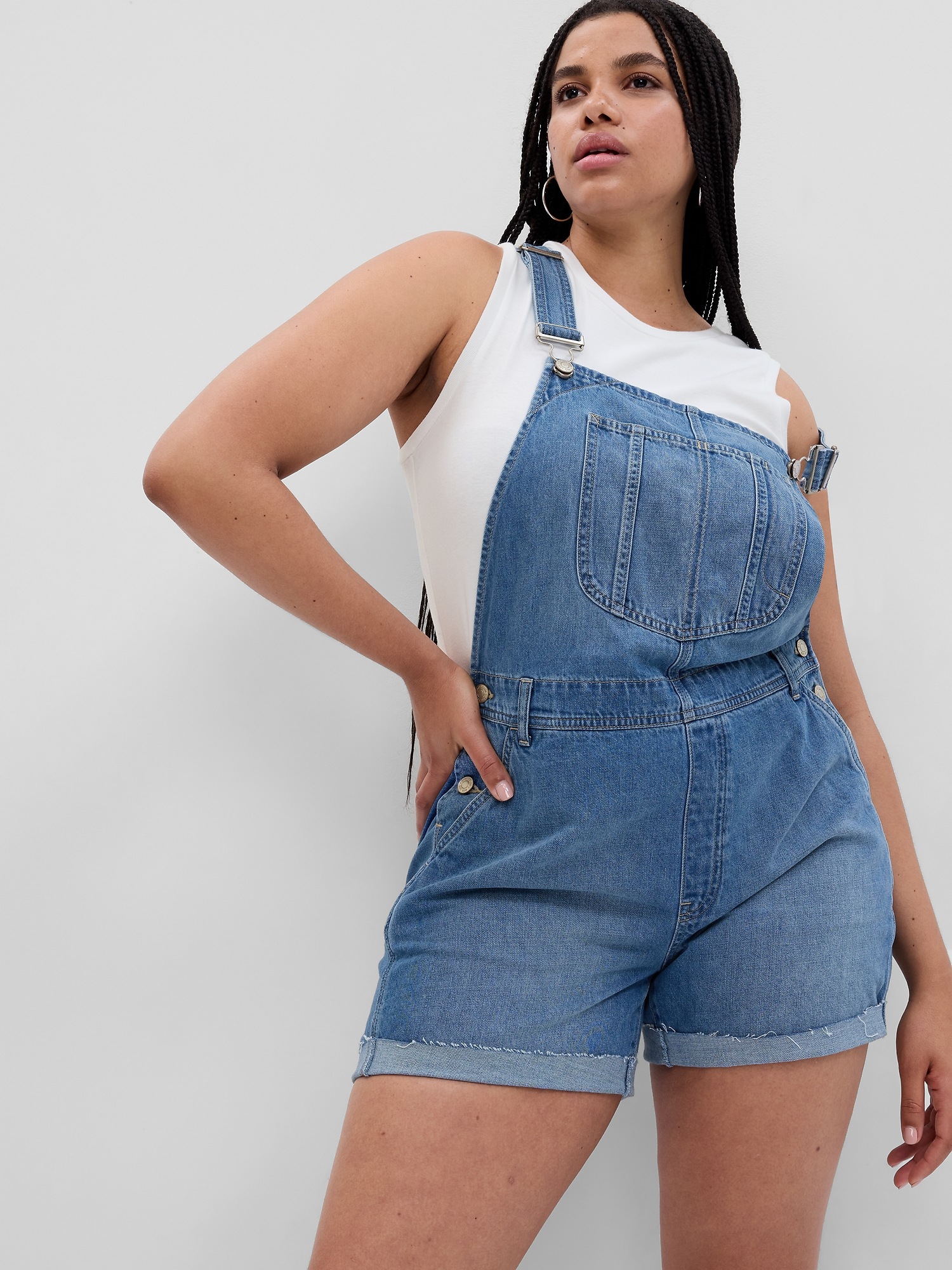 Женские джинсы Gap Denim Shortalls with Washwell — фото 4