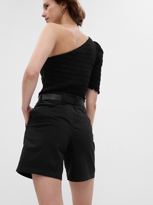 2 of 8 showing, with the color black of product 7" Downtown Khaki Shorts
