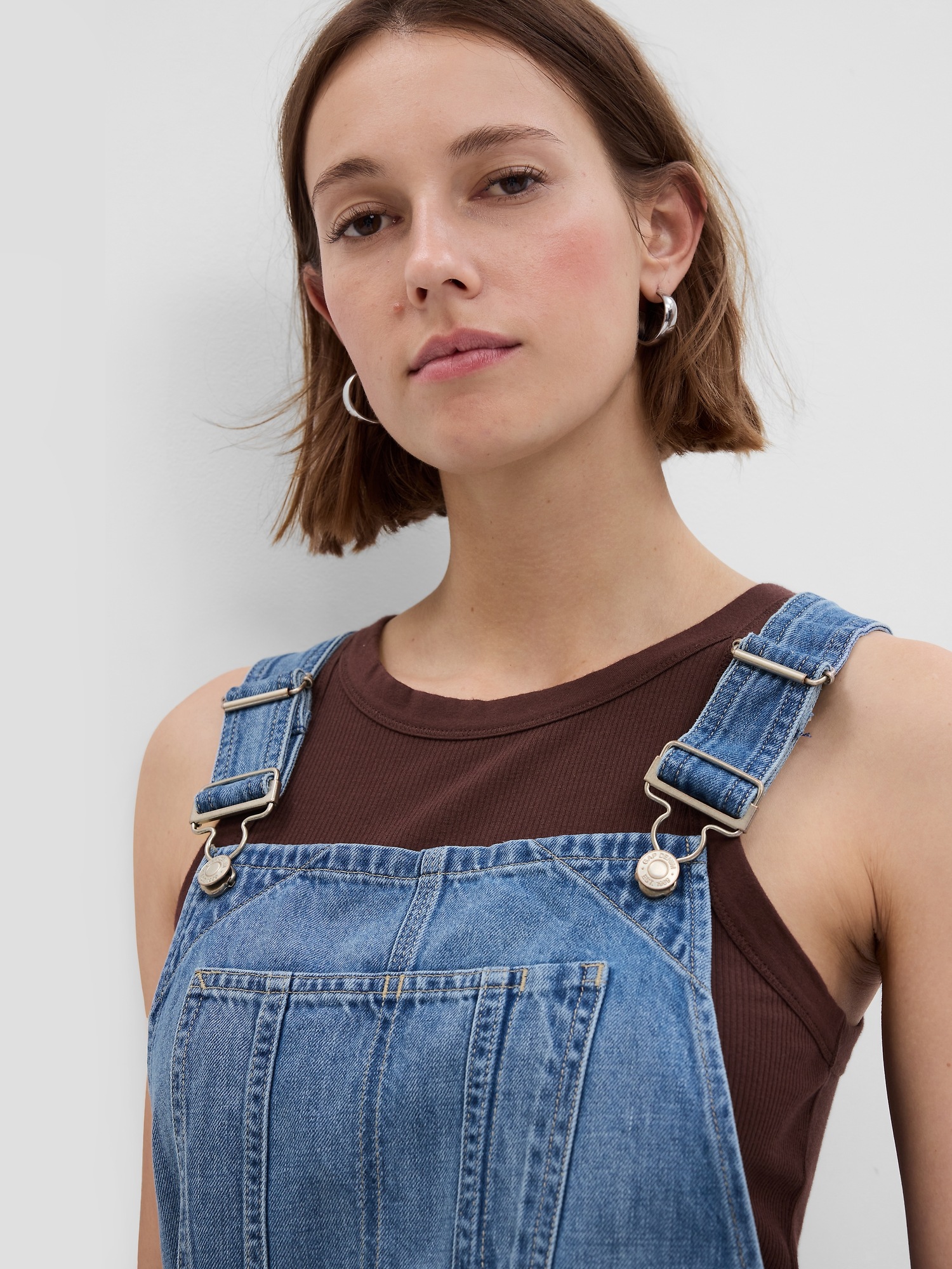 Женские джинсы Gap Denim Shortalls with Washwell — фото 3