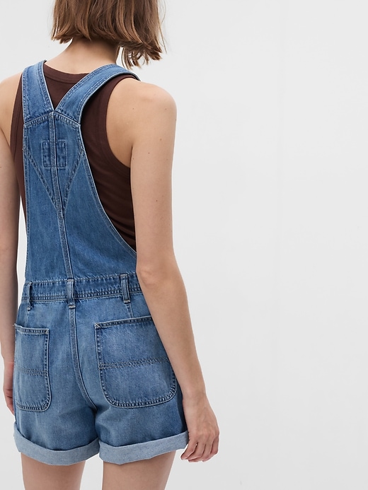 2 of 8 showing, with the color medium indigo of product Denim Shortalls with Washwell