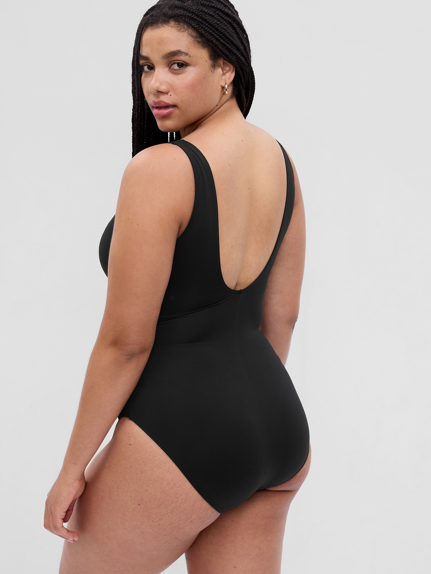 Recycled Wrap Front OnePiece Swimsuit Gap