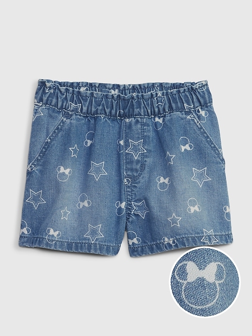 1 of 8 showing, with the color minnie mouse of product babyGap &#124 Disney Minnie Mouse Denim Pull-On Shorts with Washwell