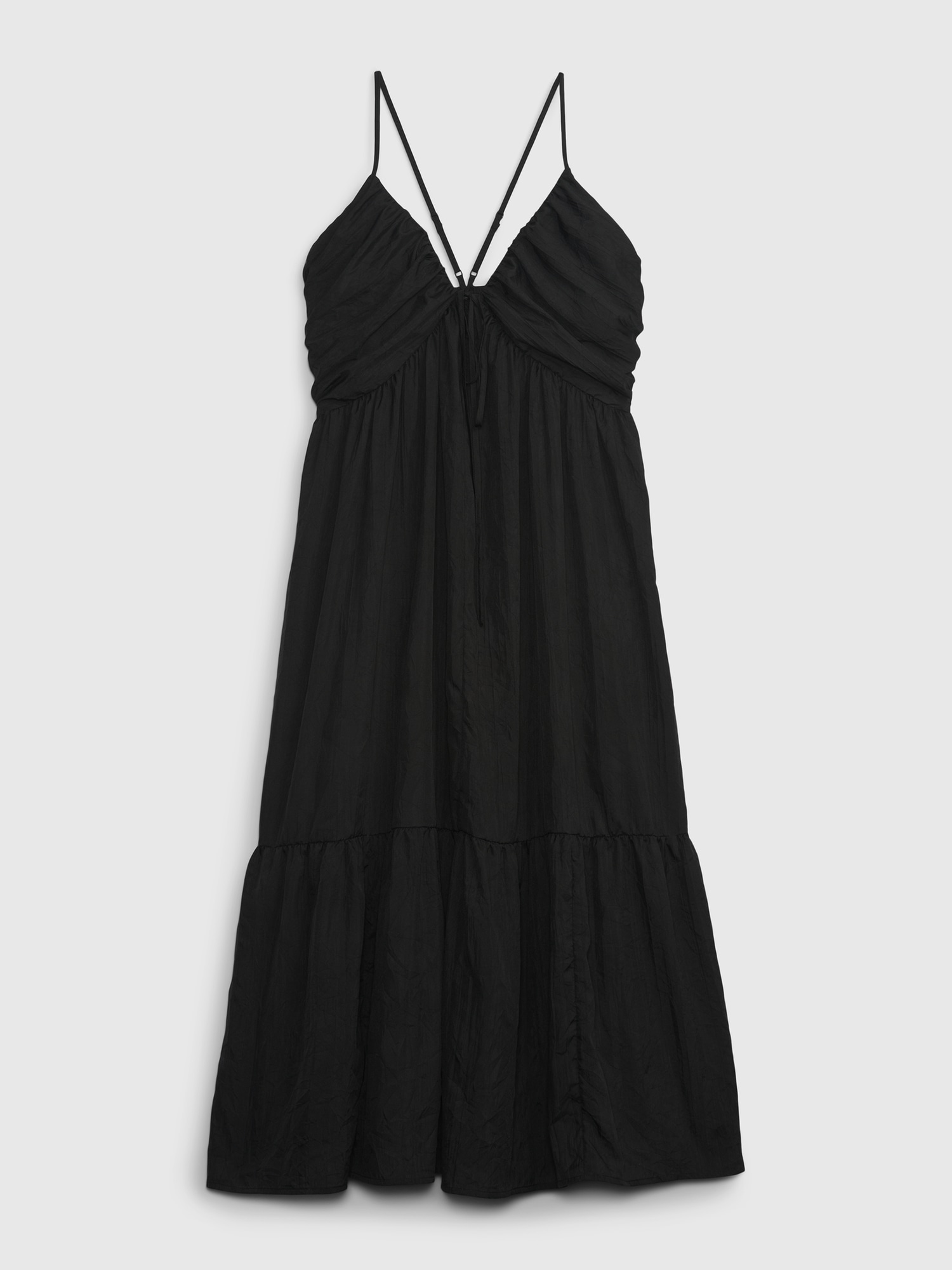 Tie-Front Ruffle Hem Maxi Dress | Gap