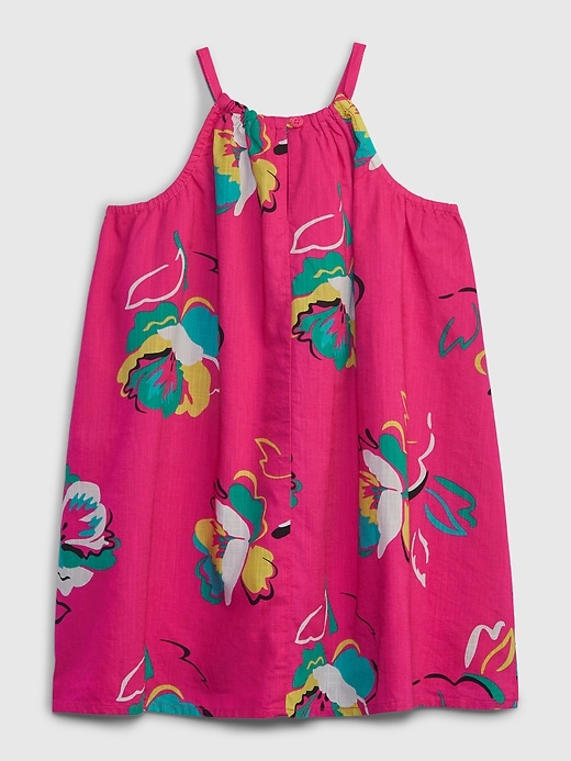 2 of 8 showing, with the color pink of product Toddler Halter Floral Swing Dress