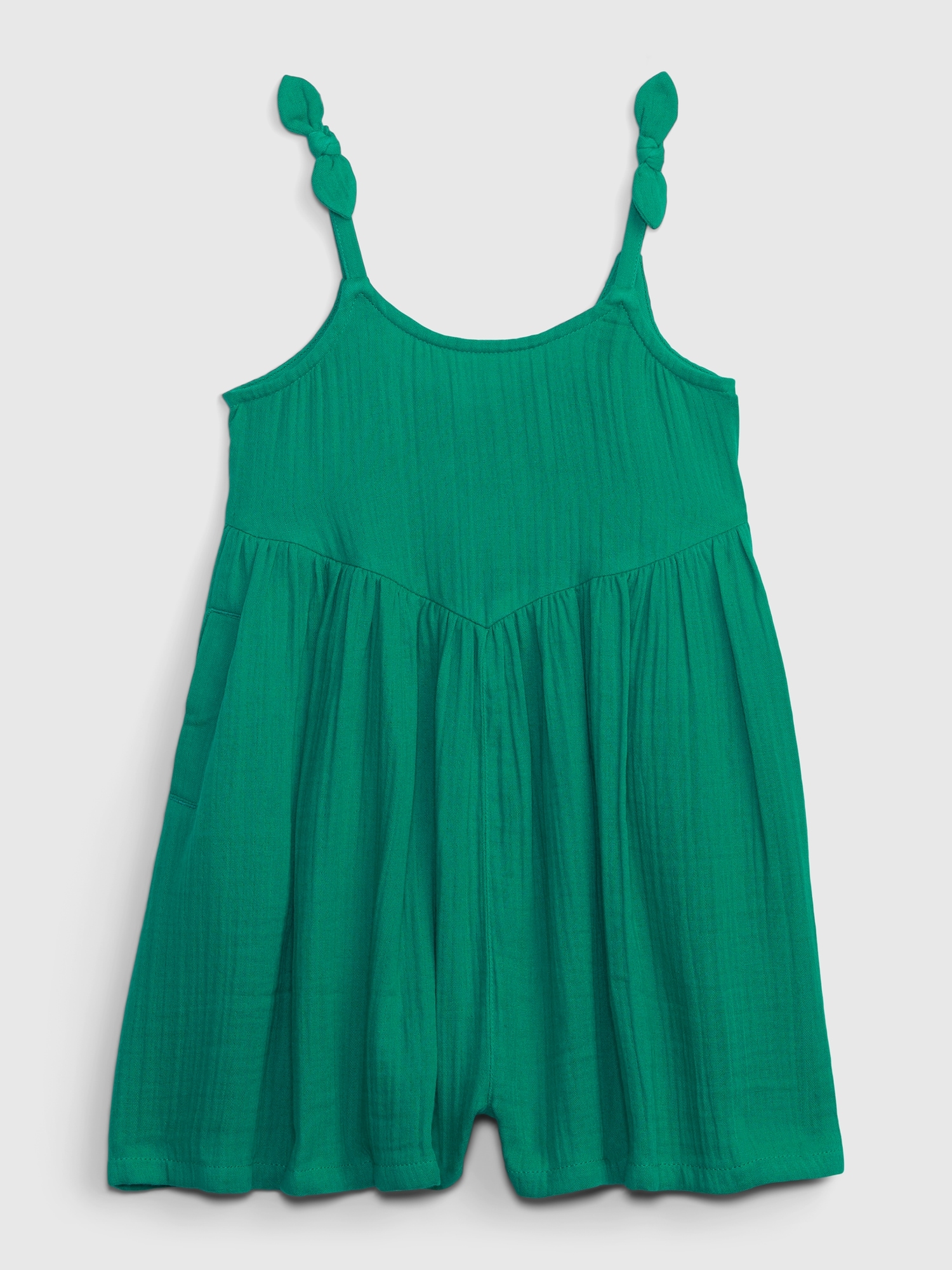 Gap Toddler Crinkle Gauze Romper green. 1