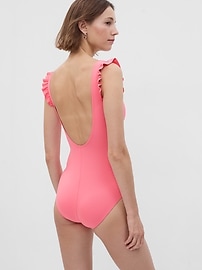 View large product image 3 of 3. Recycled Ruffle One-Piece Swimsuit