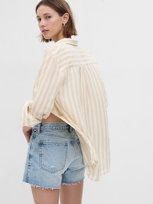 View large product image 2 of 2. Linen Boyfriend Shirt