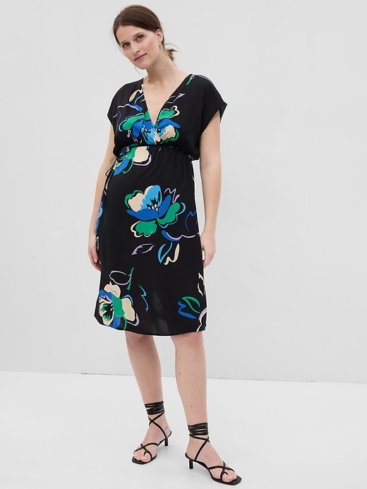 Image number 1 showing, Maternity Tie-Waist Midi Dress