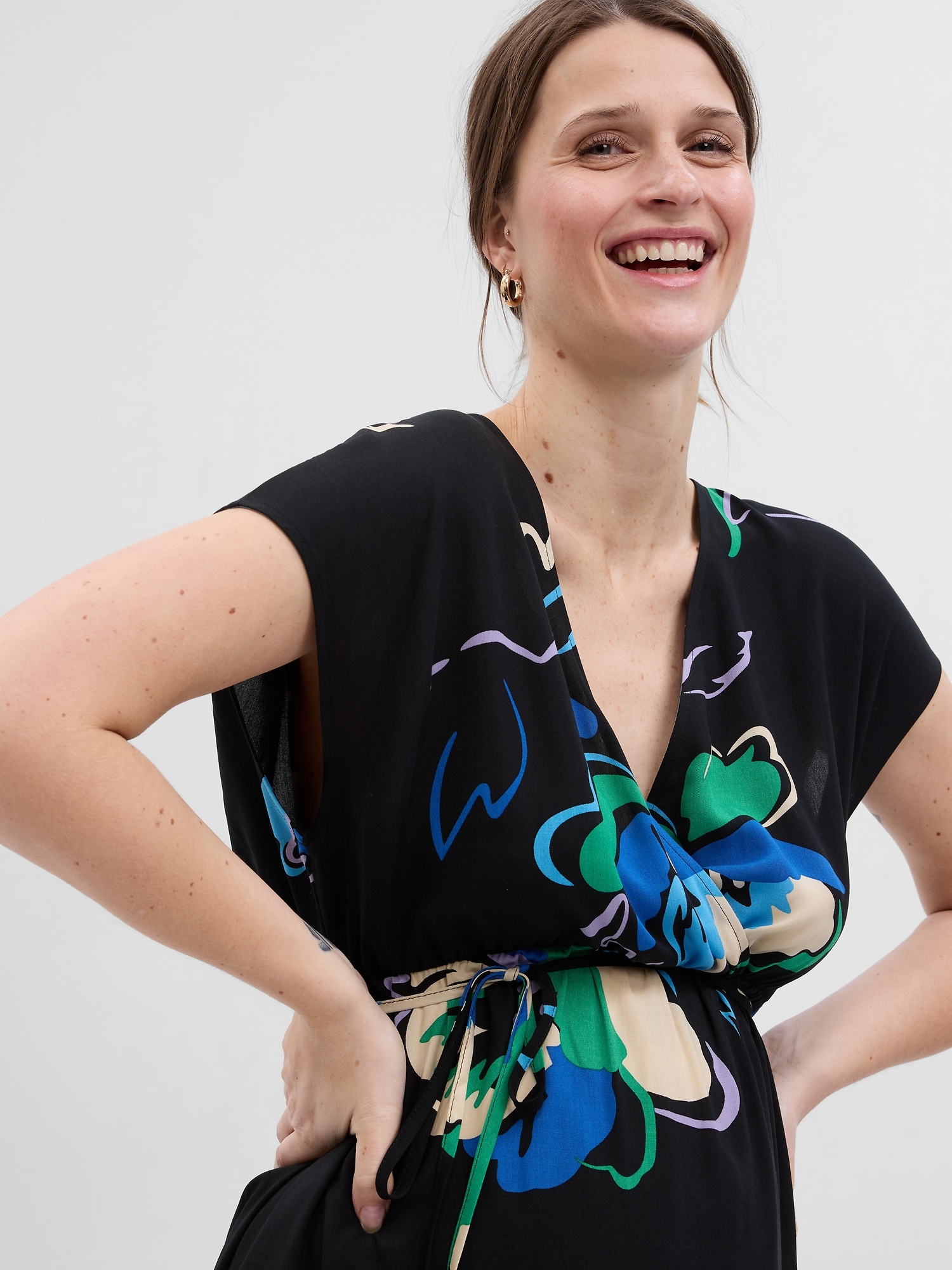 Maternity Tie-Waist Midi Dress | Gap