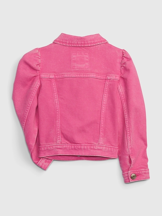 View large product image 2 of 3. Gap &#215 Barbie&#153 Toddler Puff Sleeve Icon Denim Jacket