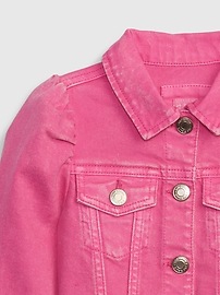 View large product image 3 of 3. Gap &#215 Barbie&#153 Toddler Puff Sleeve Icon Denim Jacket