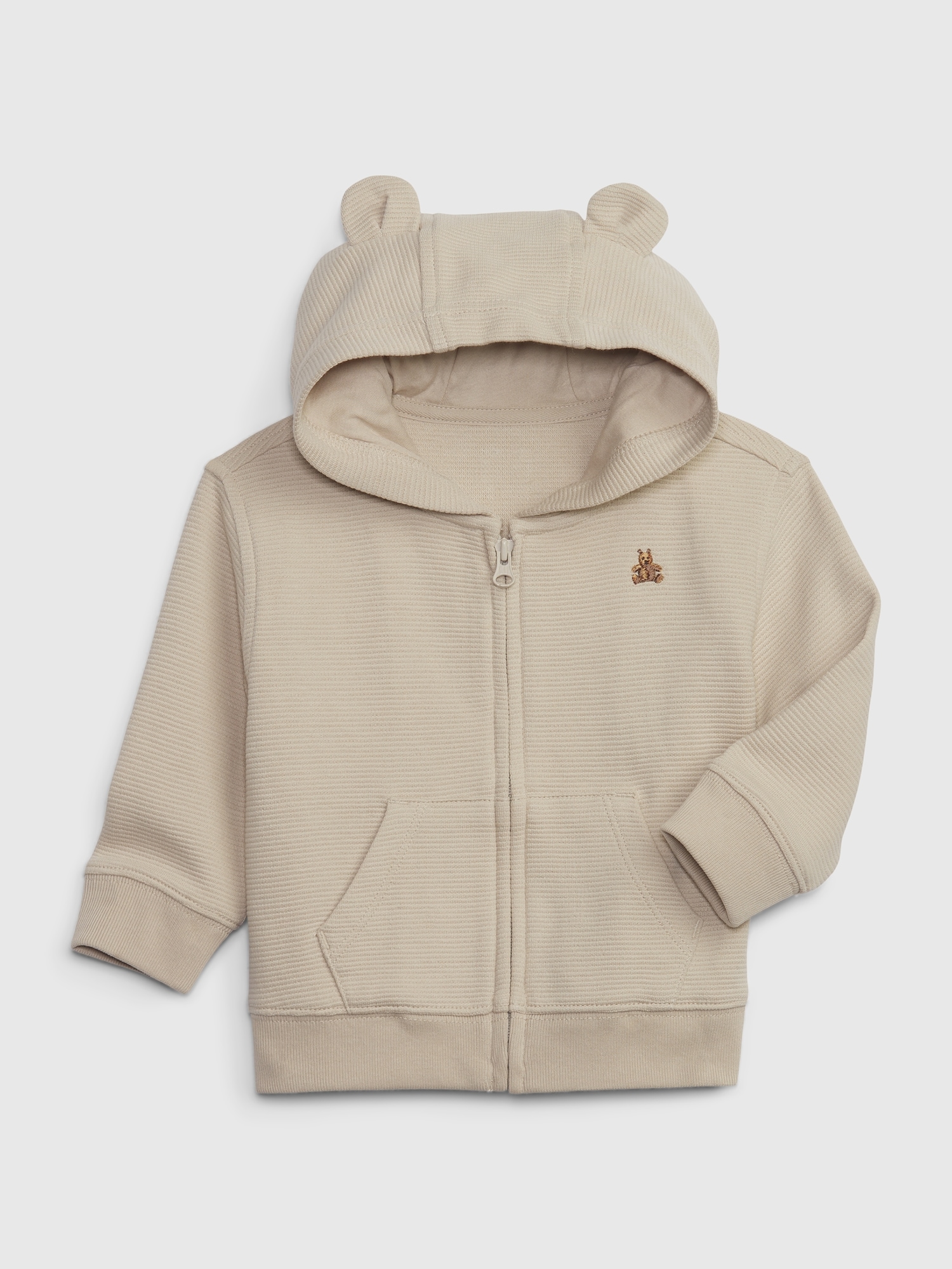 Gap Baby Brannan Bear Rib Hoodie beige. 1