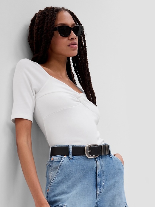 Image number 4 showing, Modern Twist-Front Sweetheart T-Shirt