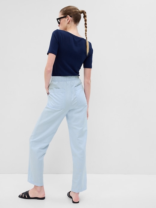 Image number 2 showing, Linen-Cotton Pull-On Pants