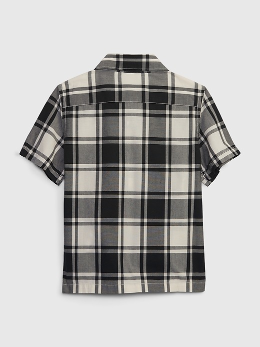 2 of 8 showing, with the color white plaid of product Toddler Poplin Shirt