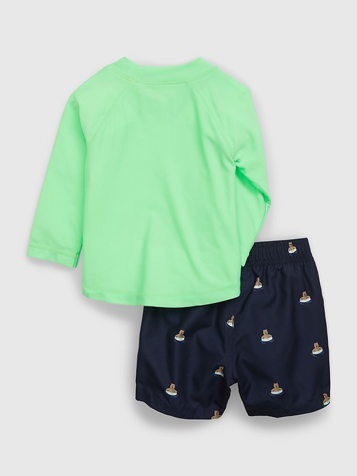 View large product image 2 of 3. Baby Recycled Rash Guard Swim Two-Piece