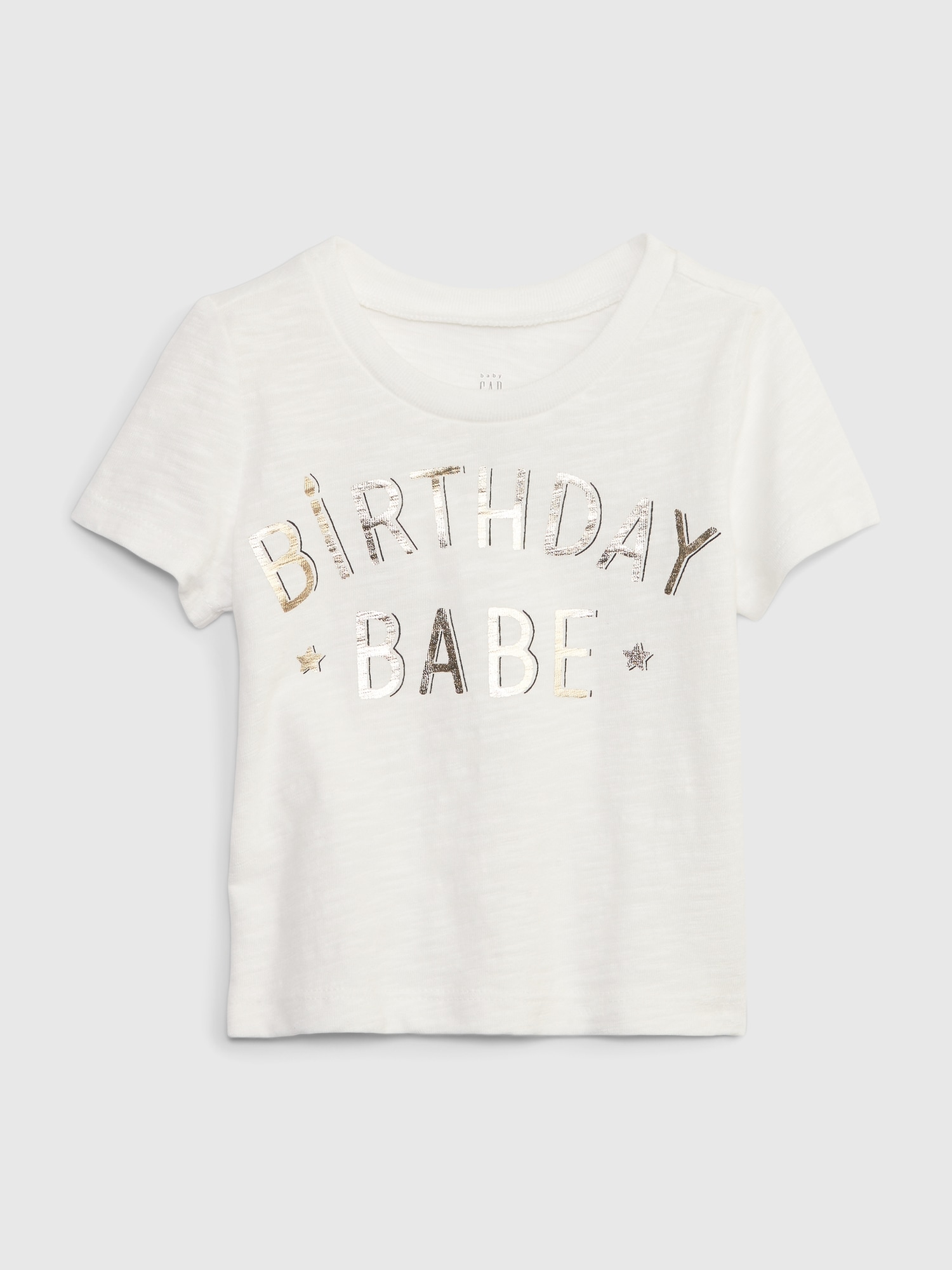 Gap Baby 100% Organic Cotton Brannan Bear Metallic Graphic T-Shirt