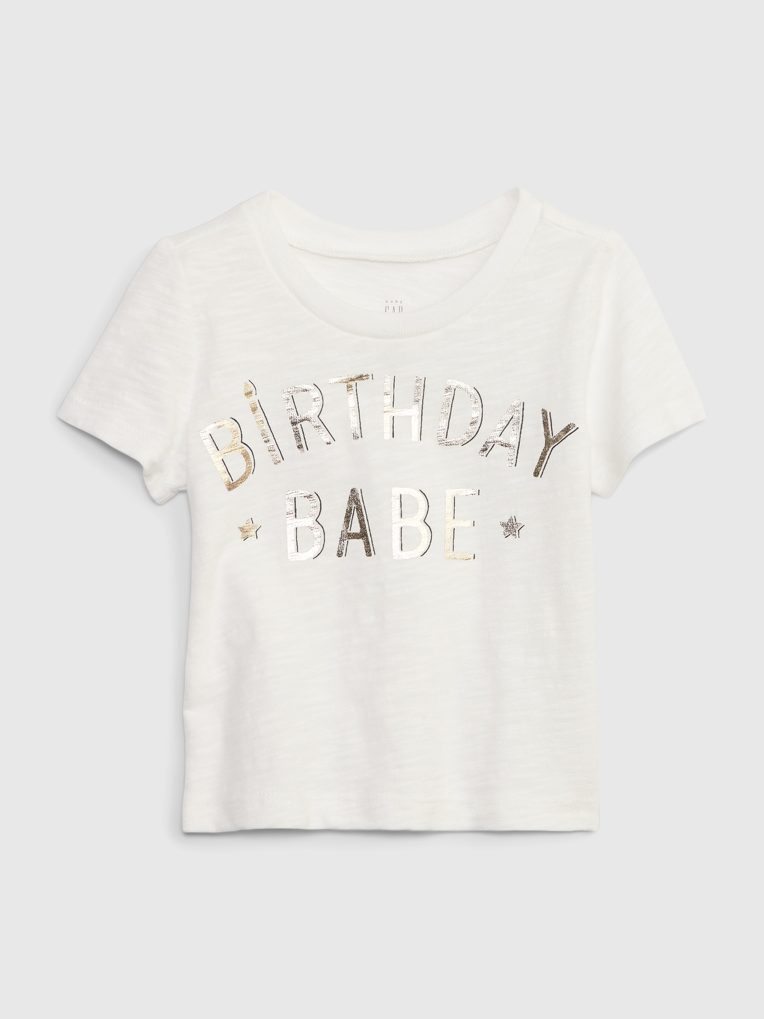 Gap Baby 100% Organic Cotton Brannan Bear Metallic Graphic T-Shirt