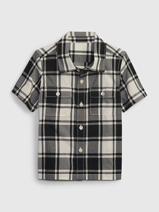 1 of 8 showing, with the color white plaid of product Toddler Poplin Shirt