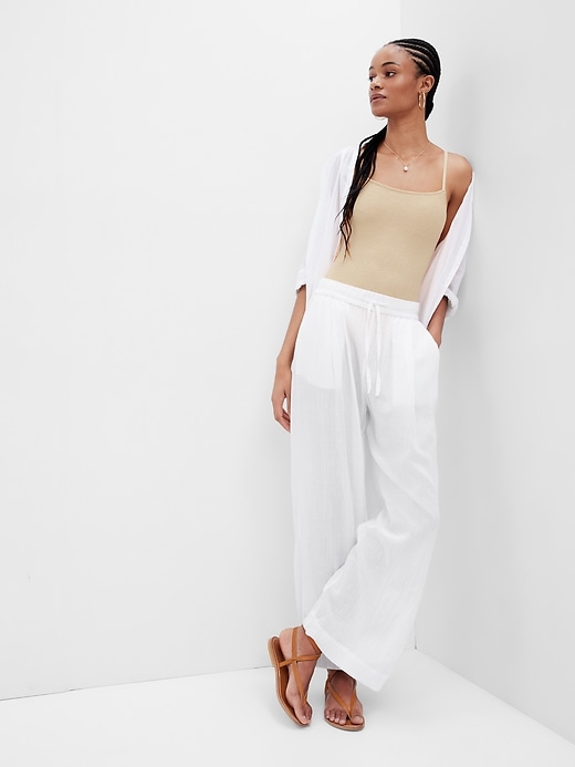 Terraced Wide Leg Pant in Charcoal