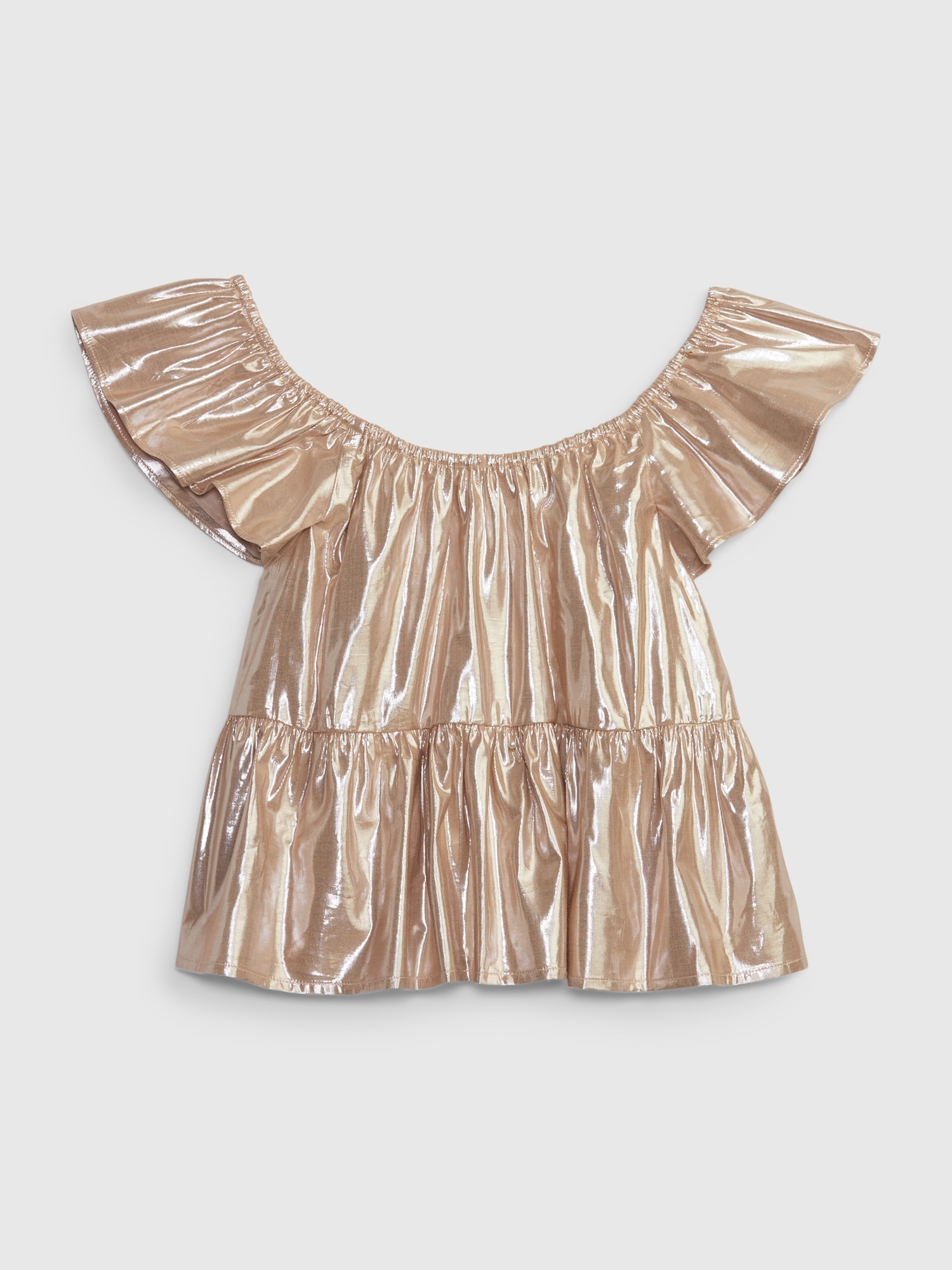 Kids metallic flutter sleeve top gap