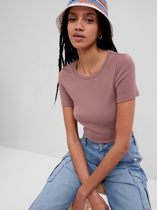 1 of 8 showing, with the color mauve smoke pink of product Modern T-Shirt Bodysuit