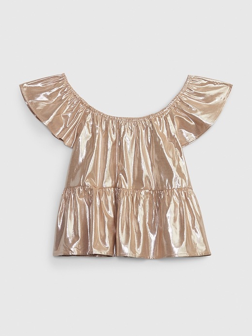 Image number 2 showing, Kids Metallic Flutter Sleeve  Top