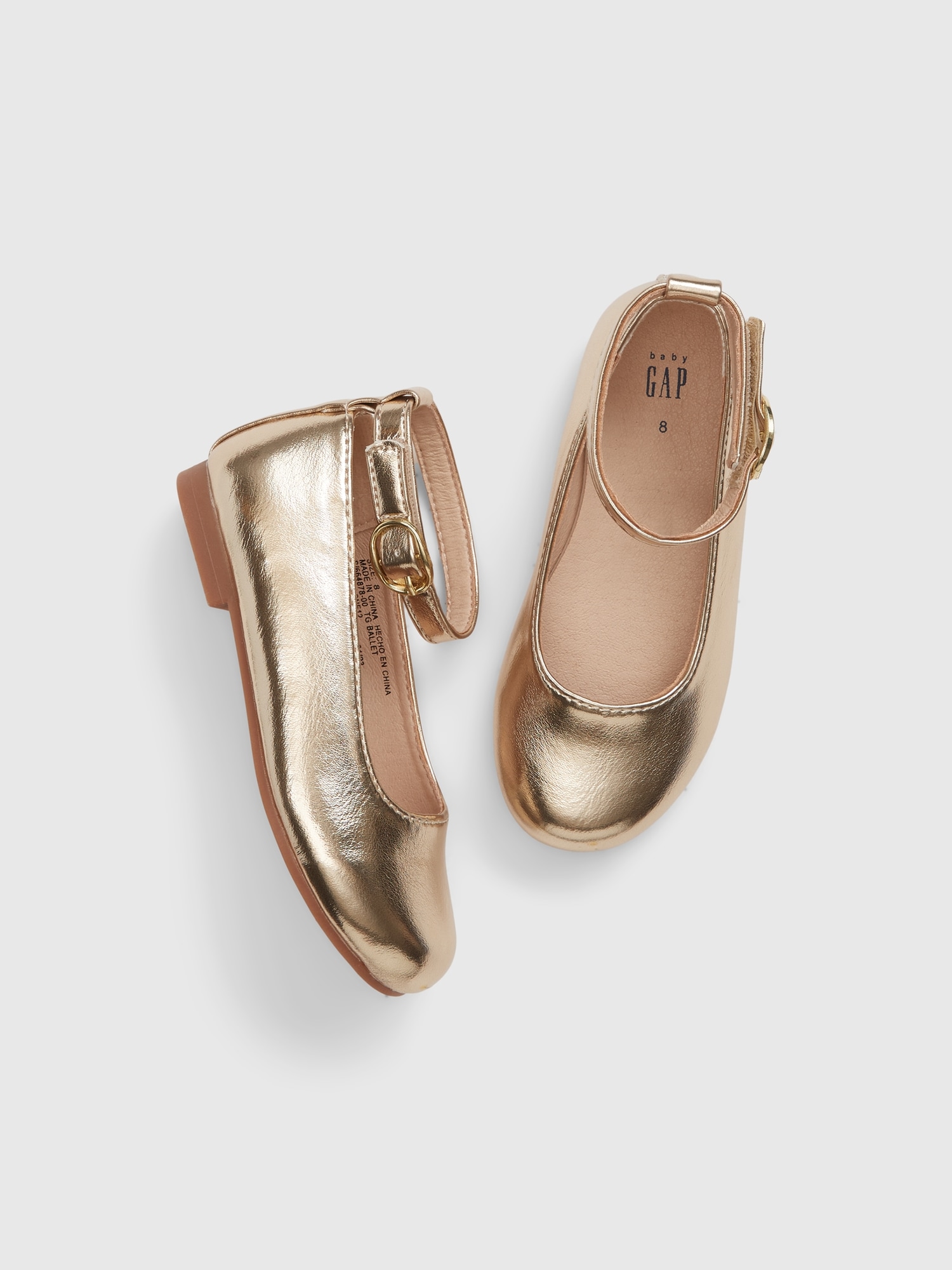 Gap Toddler Metallic Ballet Flats beige. 1