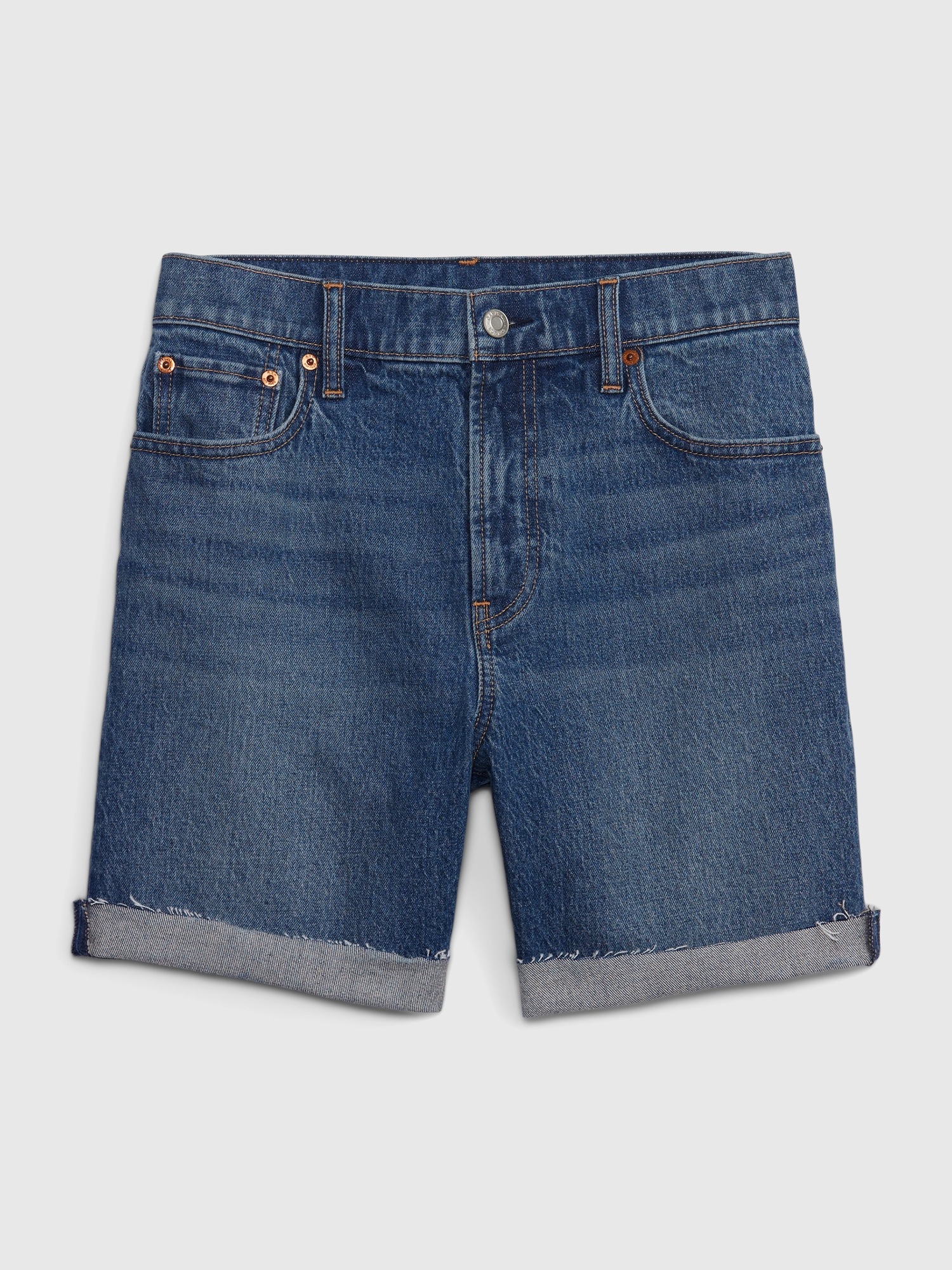 6" High Rise Cheeky Midi Denim Shorts Gap