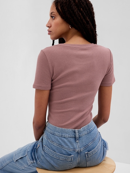 2 of 8 showing, with the color mauve smoke pink of product Modern T-Shirt Bodysuit