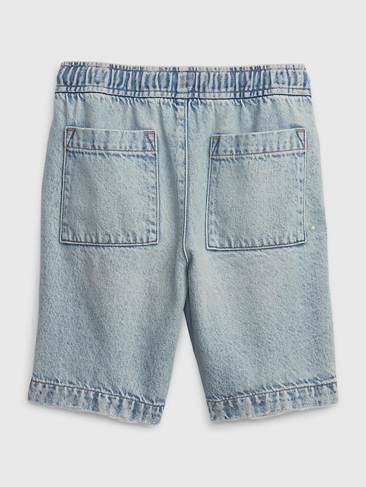 2 of 8 showing, with the color light wash of product Kids Easy Pull-On Denim Shorts with Washwell
