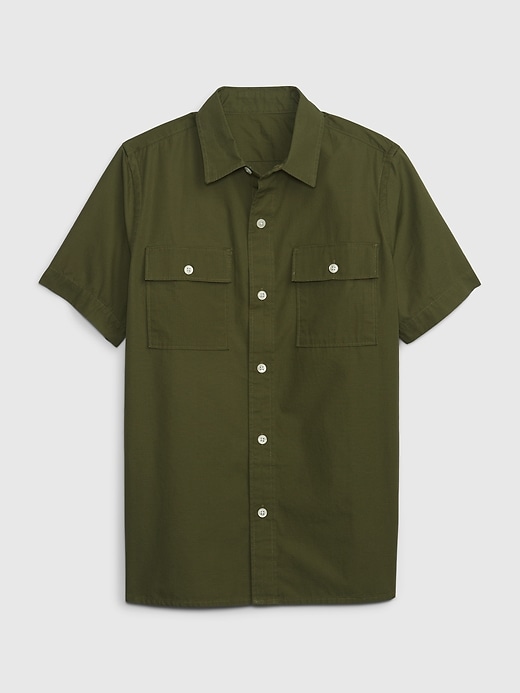 1 of 8 showing, with the color army jacket green of product Kids Utility Shirt