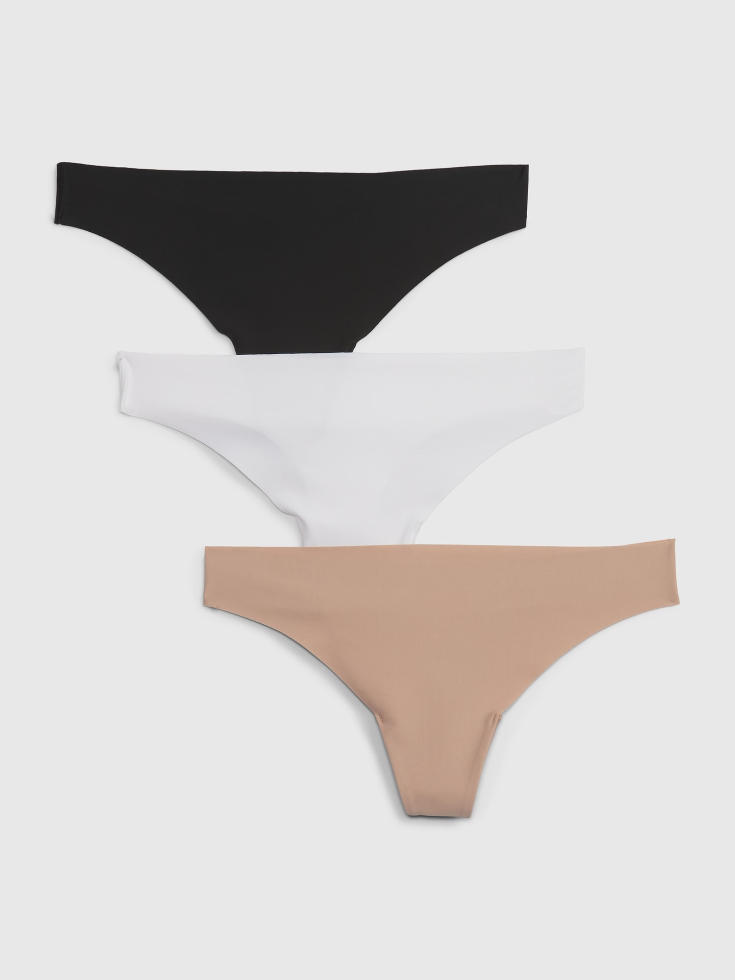 Gap No-show Thong (3-pack) In Black/ White/ & Brush Beige