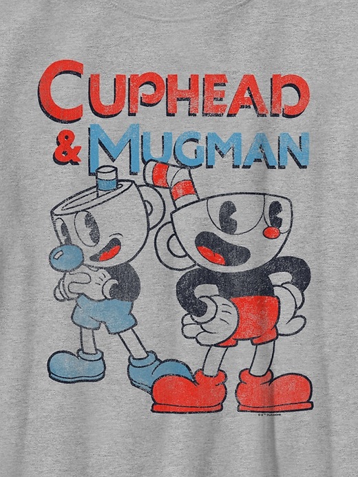 2 of 8 showing, with the color Grey of product Cuphead Tee
