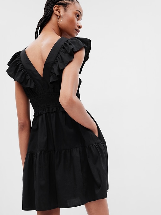 2 of 8 showing, with the color black of product Ruffle Mini Dress