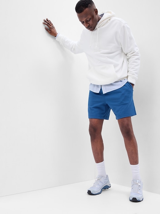 1 of 8 showing, with the color BLUE WILLOW of product 7" French Terry Shorts with E-Waist
