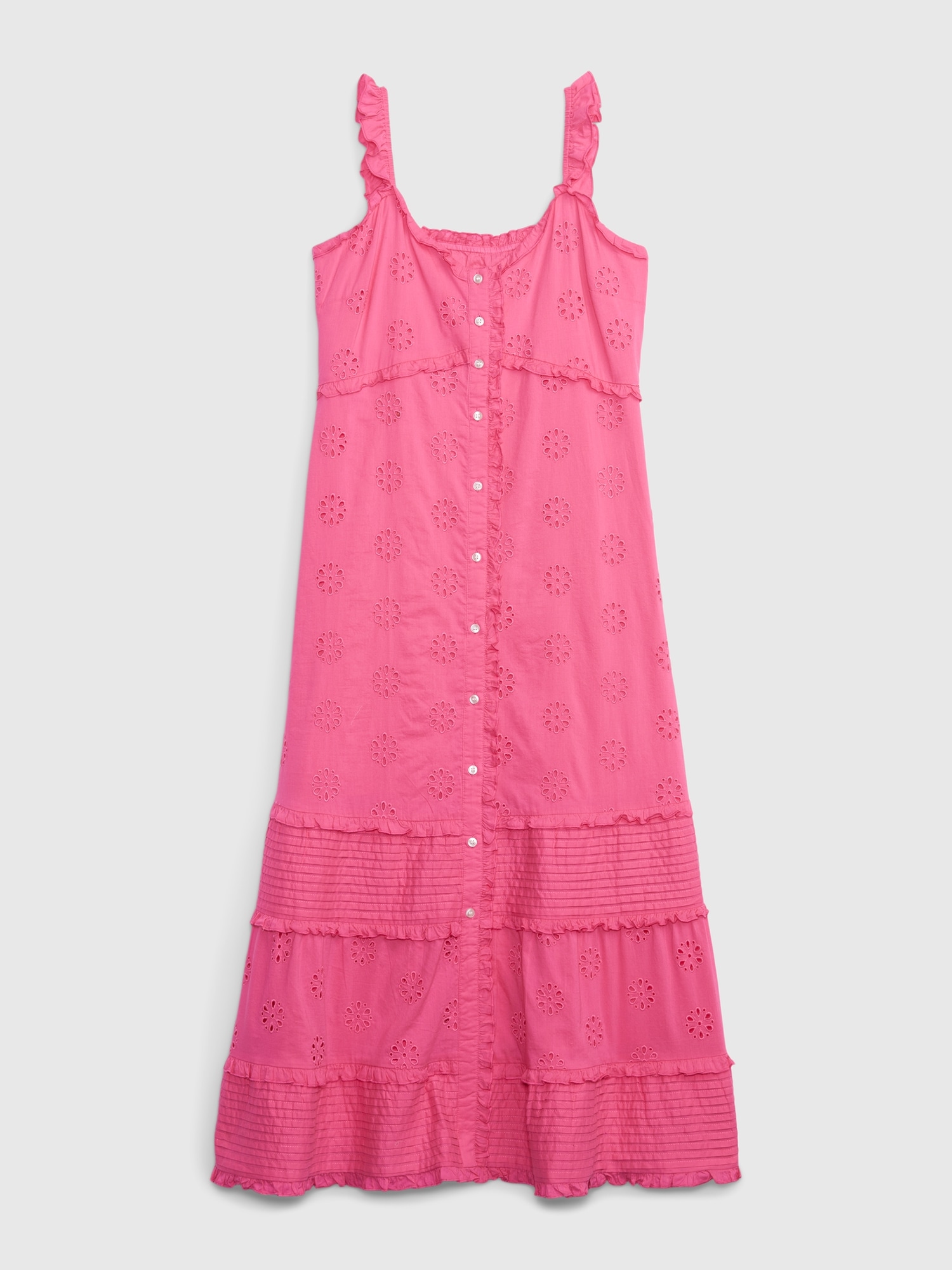 Ruffle Hem Eyelet Maxi Dress Gap ruffle-hem-eyelet-maxi-dress-gap