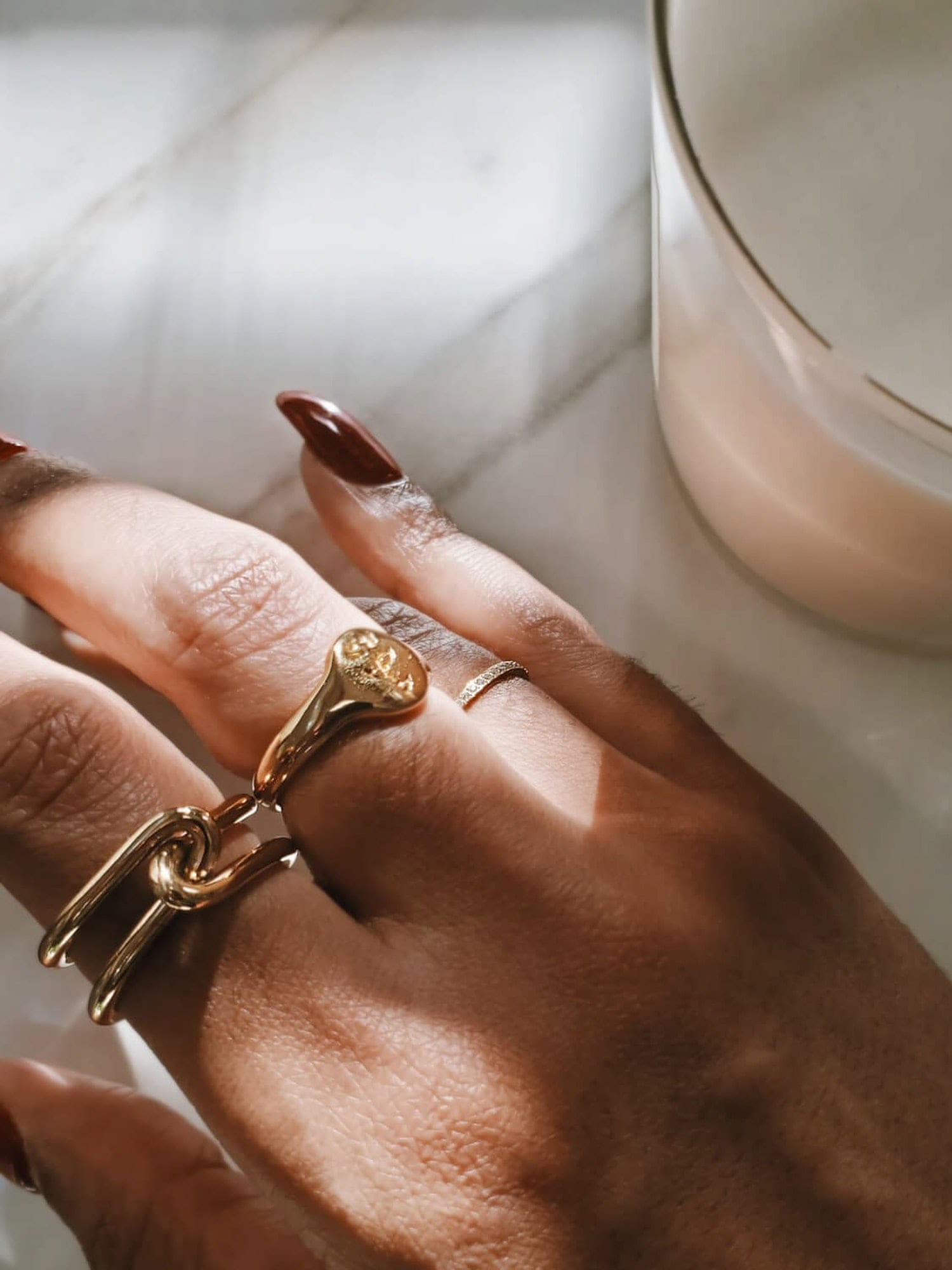 Gold double on sale knot ring