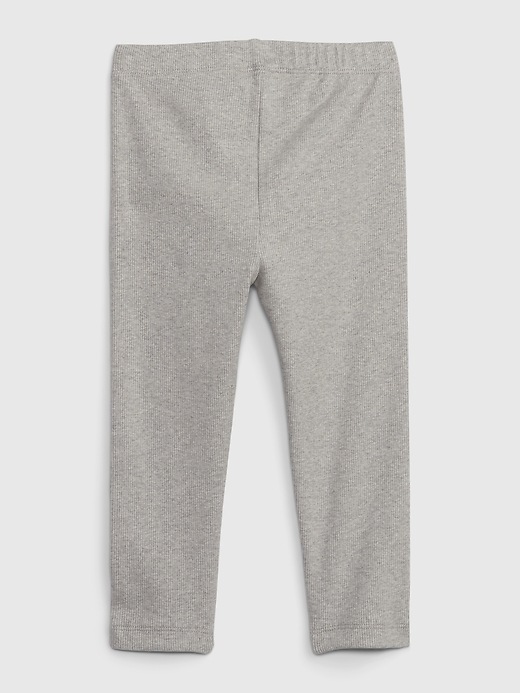 2 of 8 showing, with the color light heather gray of product Toddler Mix and Match Rib Leggings